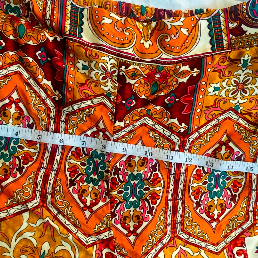 Haute Hippie multicolor geometric print high waisted wide leg palazzo pant - Picture 9 of 15
